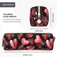 thumbnail image 3 of Disketp Ladybugs and Red Hearts Estuche de Lápices de Cuero con Cierre, Estuche Compacto para Papelería, Bolígrafos y Accesorios Pequeños, 3 of 7