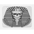 thumbnail image 1 of King Bath Mat, Egyptian Pharaoh Ruler Mummy Skull Skeleton Statue for Ancient Egypt Lovers Print, Non-Slip Plush Mat Bathroom Kitchen Laundry Room Decor, 29.5 X 17.5 Inches, Black and White, Ambesonne, 1 of 2