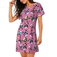 thumbnail image 2 of Logiee Colorful Cute French Bulldog Print Nightgowns for Women,Soft Short-Sleeved Lightweight Sleepwear, Loose Sleepshirts, 2 of 6