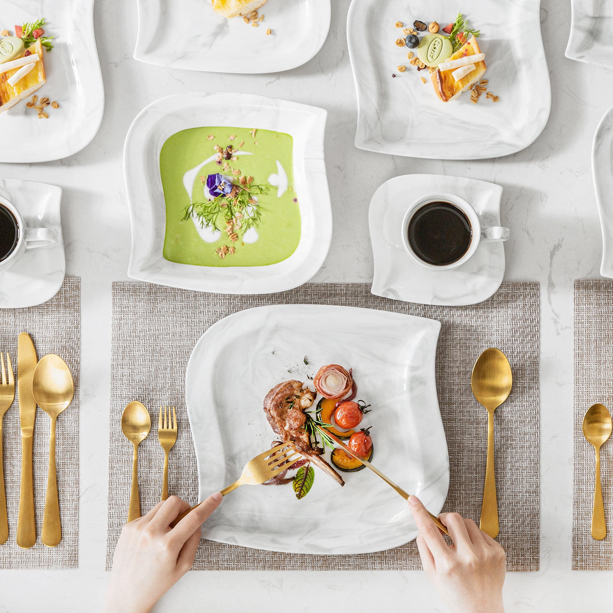 MALACASA, Series Elvira, 60-Piece Porcelain Ireland Ubuy