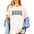 thumbnail image 3 of Trendy Checker Mama Shirt for Women White & Black Check Design Graphic Tee for Mom Ivory Shirt Adult X-Large, 3 of 4