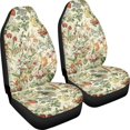 thumbnail image 3 of Xoenoiee Front Car Seat Cover for High Back Bucket Seat, Universal Fit, Retro Floral Leaf Print Auto Seat Covers for Cars Trucks SUV or Van, Car Seat Cover Set of 2, 3 of 6