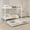 White(with Trundle), variant on Harper & Bright Designs Twin Over Twin Bunk Bed with Ladder, Metal Bunk Bed Frame with Guardrail for Boys Girls, Convertible 2 Beds, Silver