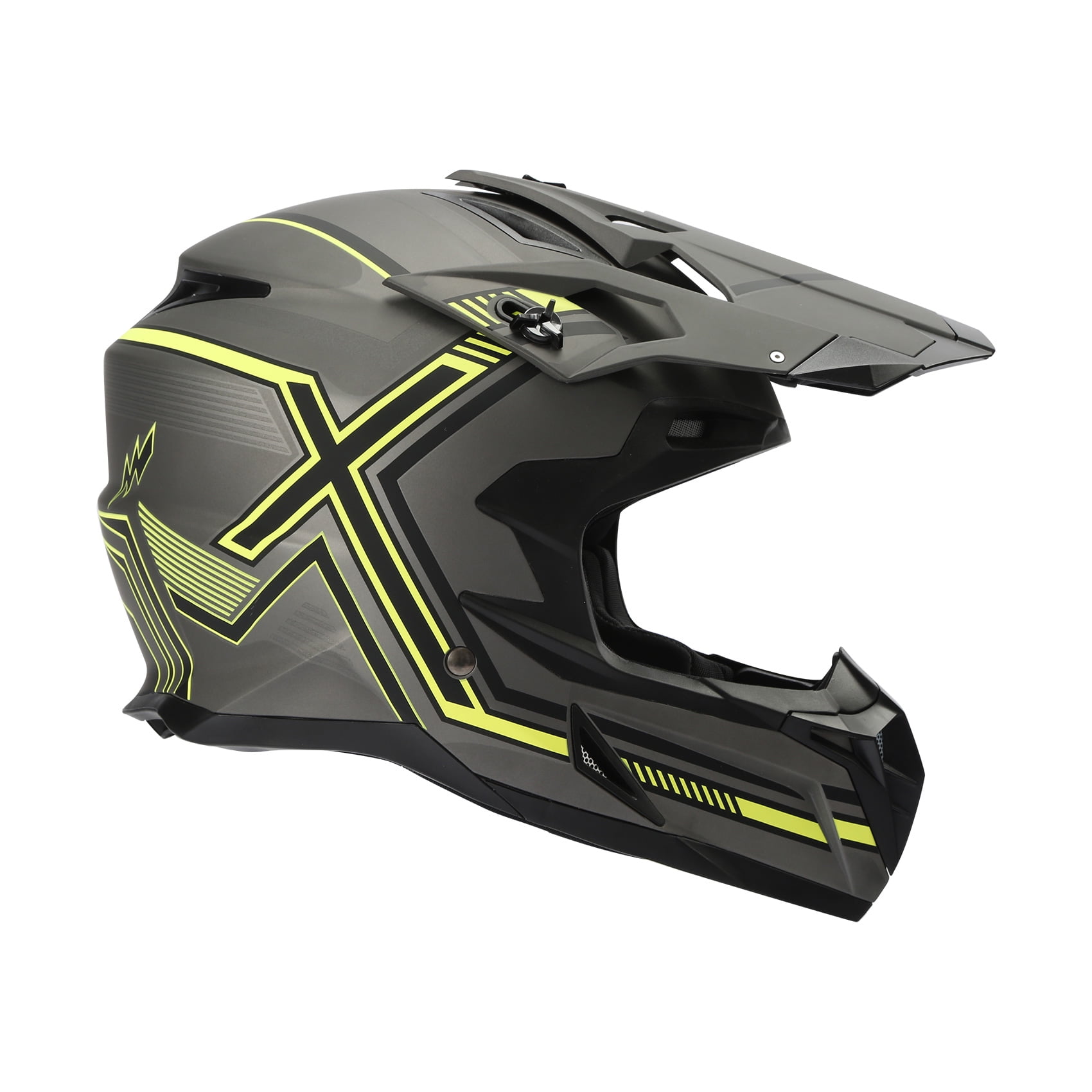 TCMT DOT Dirt Bike Helmet Full Face Adult Motorcross Helmet for Atv Offroad Street Dirt Bike Gray XL Size
