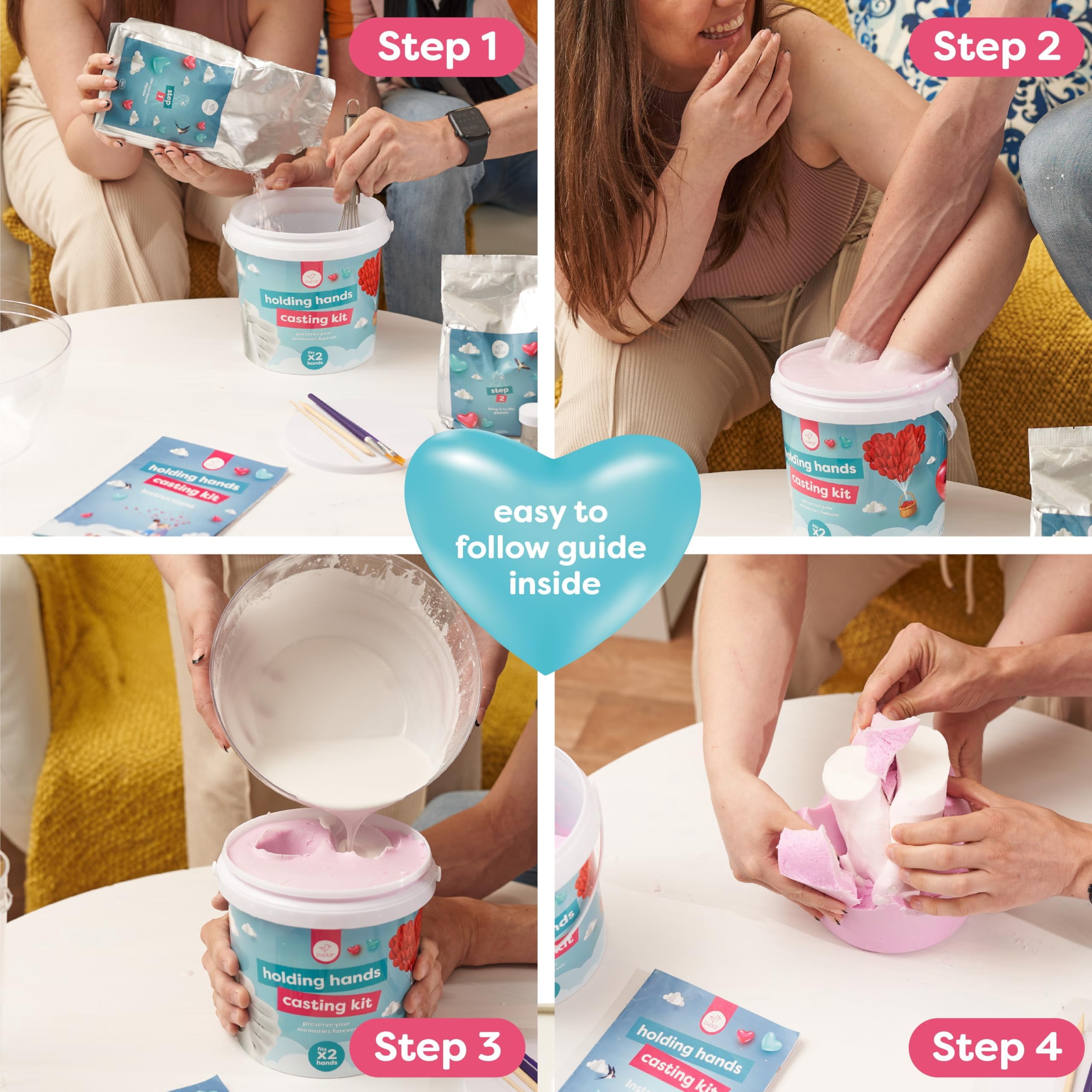 Chuckle - Hand Casting Kit Couple Gift Idea for Valentines, Wedding, Anniversary & Mother's Day