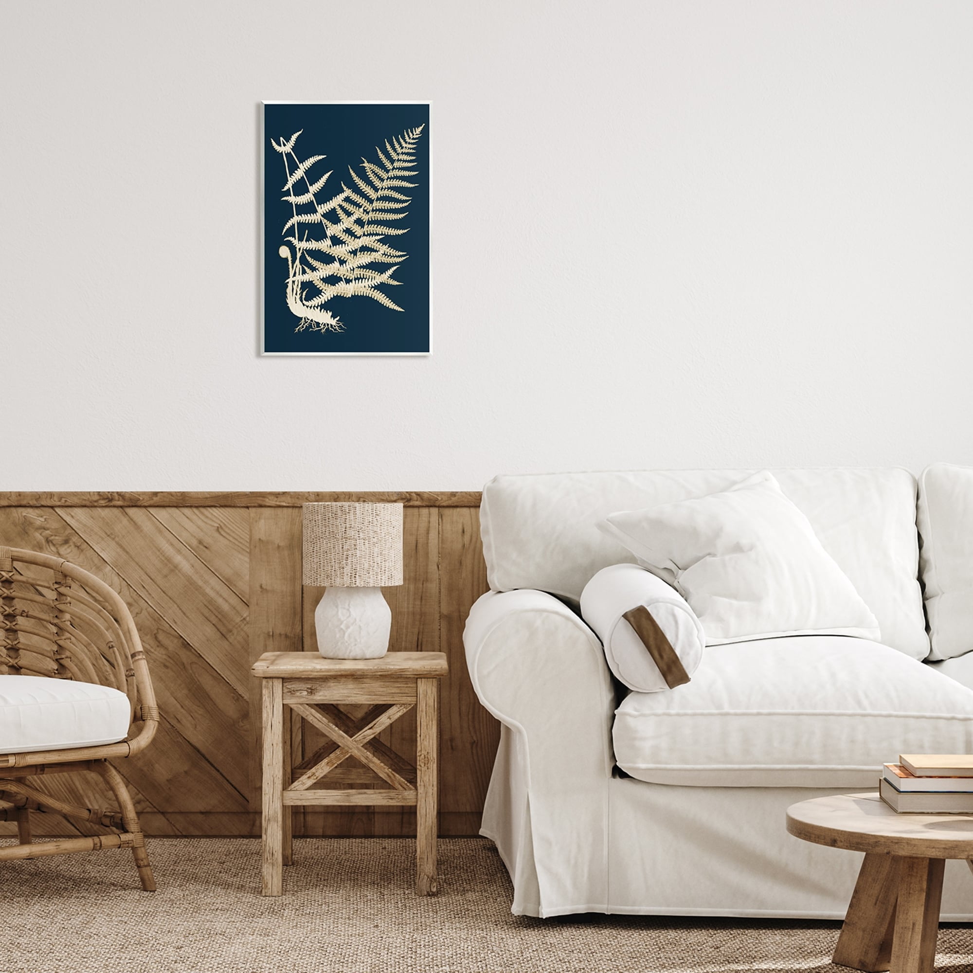 Stupell Industries Layered Fern Leaves Abstract Botanical Roots Shapes Graphic Art Unframed Art Print Wall Art, Design by Piddix