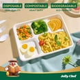 thumbnail image 3 of JOLLY CHEF Compostable 𝟱 Compartment Paper Plates 𝟭𝟭 * 𝟴 𝗶𝗻𝗰𝗵 [𝟭𝟬𝟬 𝗣𝗮𝗰𝗸] Heavy Duty White Divided Disposable Plate Eco-Friendly Biodegradable Food Tray for Party Lunch Dinner Christmas, 3 of 4