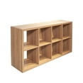 thumbnail image 5 of PORKISS Walnut Bookcase Bookshelf, Wood Open Bookshelf with 8 Cube Storage Organizer, Freestanding Display Shelf with Opened Back Shelves, Modern Bookcase for Home, Office, 5 of 9