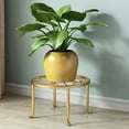 thumbnail image 4 of Ettsollp 1/3 Pcs Flowerpot Stand Hollow Out Stable Anti-skid Max Load Bearing Wide Platform Metal Plant Holder Round Flower Pot Support Outdoor Balcony Garden Potted Plant Shelf, 4 of 7