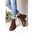 thumbnail image 3 of Bota Combat De Piel Café Para Mujer., 3 of 4