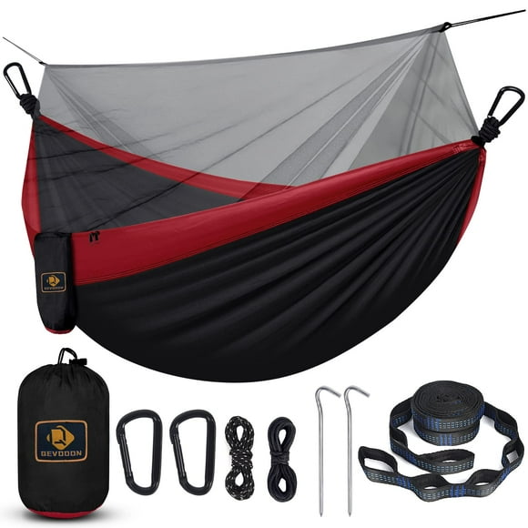 Hamaca de camping Qevooon con mosquitera doble, 300 x 200 cm