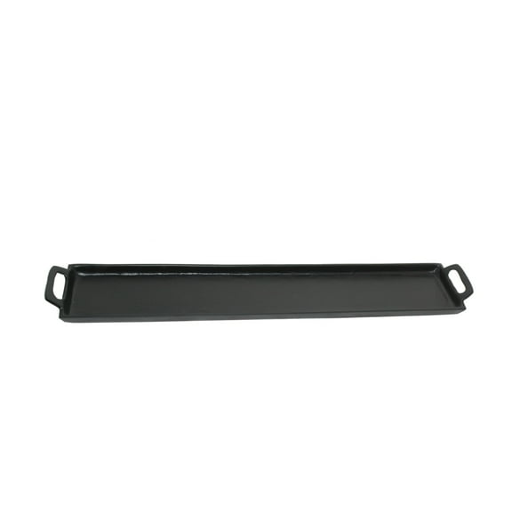 BIDK Home Rectangular Aluminum Serving Tray - 30" - Black