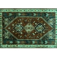 thumbnail image 1 of Ahgly Company Indoor Rectangle Persian Turquoise Blue Traditional Area Rugs, 2' x 3', 1 of 4