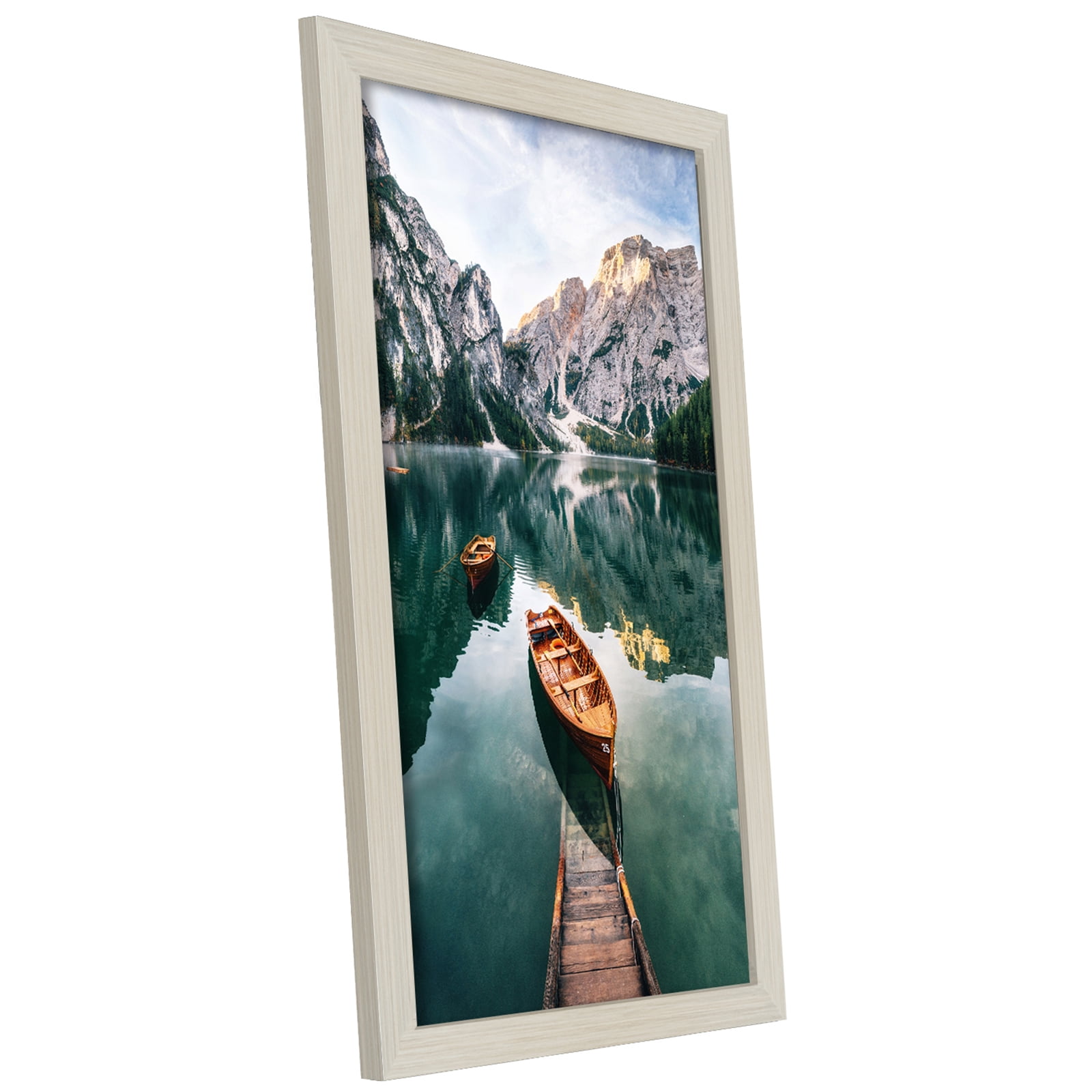 Americanflat 12x18 Picture Frame, MDF wood and shatter-resistant glass, portrait and landscape display, Lightwood