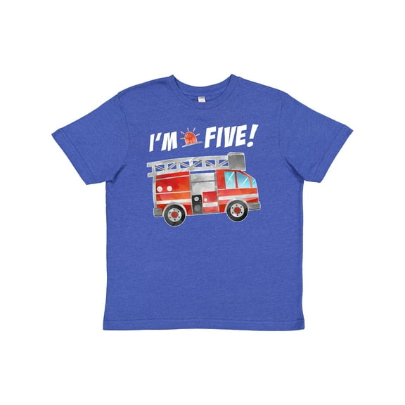 Inktastic I'm 5 Fire Truck 5th Birthday Youth T-Shirt