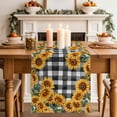 thumbnail image 2 of Table Runner 72 Inches Long for Kitchen Dining, Sunflowers Dresser Scarf Farmhouse, Dining Table Decorations for Wedding/Parties, Farmhouse Summer Floral Black White Plaid 13 x 72 In, 2 of 8