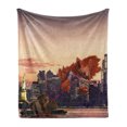thumbnail image 1 of Animal Soft Flannel Fleece Throw Blanket, Big Squirrel Cartoon in New York City Urban Landscape Lasering Big Nuts Artwork, Cozy Plush for Indoor and Outdoor Use, 50" x 70", Multicolor, by Ambesonne, 1 of 6