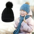 Pavied Winter Hats,Skull Caps,Kids Winter Hat Toddler Knitted Pom