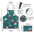 thumbnail image 7 of Dark Green Christmas Tree and House Pattern Apron-Garden Aprons for Women with Pockets-Cotton Linen Waterproof Kitchen Cooking Gardening Aprons Adjustable for Kitchen,Cooking,BBQ and Salon 33"x27", 7 of 7