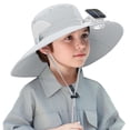 thumbnail image 5 of ZToonmas 1-12Y Kids' Solar Fan Sun Hat UPF50+ Wide Brim Cooling Cap USB Rechargeable Outdoor Sun Protection Hat, 5 of 5