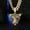 Black Panther Head Pendant with Gold 22inch Cuban Chain, variant on European and American style, hip-hop style, personality, versatile, men's and women's belts, luxury fashion brand animals, leopard head pendants, diamond-shaped Cuban necklaces