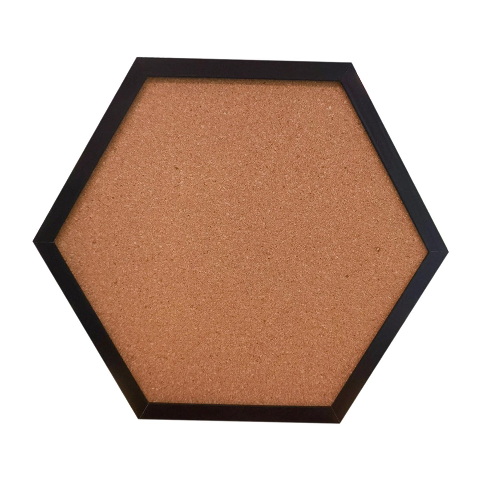 Hexagon Natural Cork Board Wall Tiles Wooden Framed Pin Boards Office
