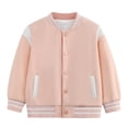 thumbnail image 3 of Abcomgle Girls Varsity Jacket Kids Letterman Baseball Jacket Lightweight Bomber Jackets for Girls Casual Colorblock School Outwear with Pocket, 3 of 6