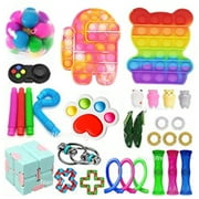 Emmababy 21/20/27/30Pcs Stress Relief Finger Press Bubble Fidget Toys Set