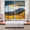 thumbnail image 2 of Ambesonne Autumn Kitchen Curtains, Mountain Grassland Sun, 55"x45", Earth Yellow Bluegrey, 2 of 3