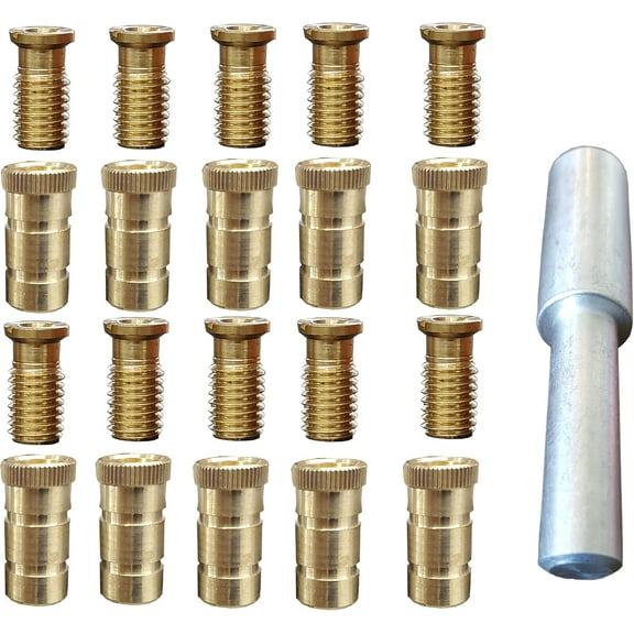 10 Pack Pool Cover Brass Anchors for inground Pools - 5/8" Anchor. Fits 3/4" Hole- 5001ABR -Includes Tamping Tool