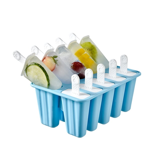 EGNMCR Popsicle Mold Chocolate Bar Mold Popsicle Molds 10 Ice Molds Tray Reusable Easy Ice Maker Ice mold