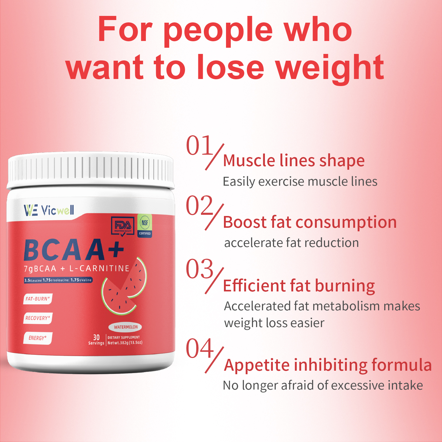 Buy 13.5 oz BCAA LCarnitine Powder Supplement, 30 Servings 7g