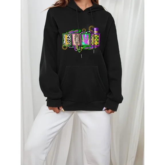 Cozy Graphic Kangaroo Pocket Fall Winter Casual Hoodie Shirt for Men & Women, up to Size 5XL