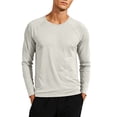 thumbnail image 3 of Asxite Men Plus Size Tops Round Neck Long Sleeve Solid Breathable Fast Dry Sport Shirts, 3 of 7