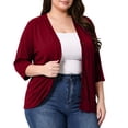 thumbnail image 5 of BUIGTTKLOP Plus Size Cardigans for Women Button down 3/4 Length Sleeve V Neck Comfy Lightweight Jackets, 5 of 8