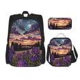 thumbnail image 1 of Balery Starry Night Purple Irises Mochila escolar 3 en 1 para niños: mochila resistente con lonchera térmica y estuche para lápices. Mochila escolar para niños y niñas., 1 of 7