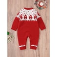 thumbnail image 6 of Qmyliery Christmas Toddler Baby Sweater Rompers Waterdrop Print Round Neck Long Sleeve Jumpsuit for Newborn Girl Boy, 6 of 9