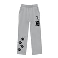 thumbnail image 4 of Lmueinov Girls Print Sweatpants with Pockets Soft Warm Fleece Lined Elastic Waist Straight Leg Pants for Kids Girls Fall Casual Workout Trousers, 4 of 5