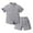 Grey, variant on Tiweut 2 Piece Outfits for Boys Toddler Short Sleeve Lapel Gentleman Tops Beach Holiday Solid Color T Shirt Shorts Relaxed Fit Boy's Clothes Suits 6-12 M