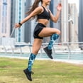 thumbnail image 6 of Lsque Blue Tie Dye Pattern Sport Compression Socks for Men & Women 15-20 mmHg Knee High Nurse Pregnant Running Medical and Travel Athletic, 6 of 6