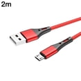 thumbnail image 1 of Moyic Cable de carga de 1/2 metros, Cable Micro USB, Cable de datos de rápido, Cable trenzado de nailon para teléfono móvil, accesorio para Teléfono y Comunicación Rojo 2M, 1 of 1