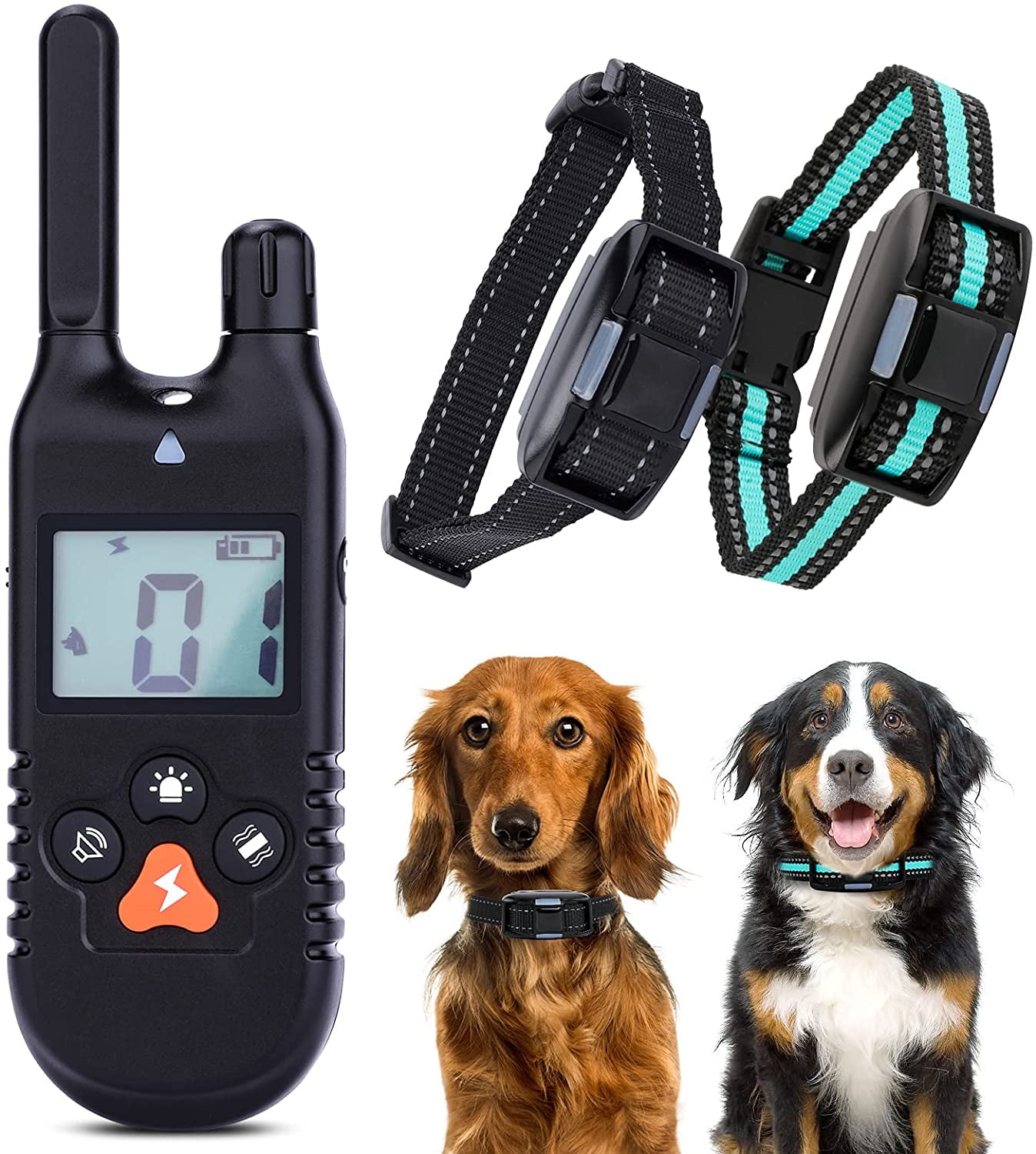 Dog Training Collar, Shock Collar for Dogs with Remote, 2 Receivers