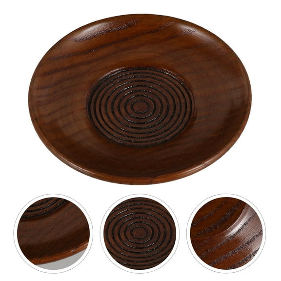 Worgeous 1 Pc Simple Style Cup Coasters for Desk Use with Dark Brown Finish