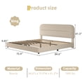 thumbnail image 3 of 4 EVER WINNER King Bed Frame with Headboard, Cloud Boucle Upholstered Platform Bed with Wood Slats, Soft Rounded Corners, No Box Spring Required, Non-Slip and Noise-Free, Easy Assembly, Cream, 3 of 9