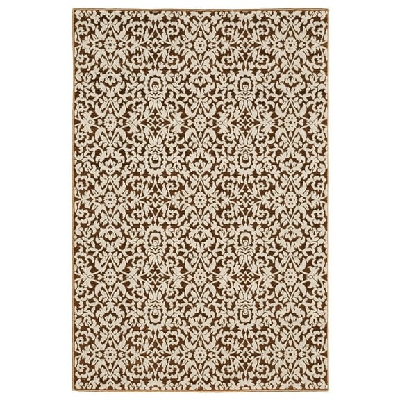 Oriental Weavers Intrigue Area Rug INT02 Traditional Rust Medallion Floral 3'10" X 5' 5" Rectangle