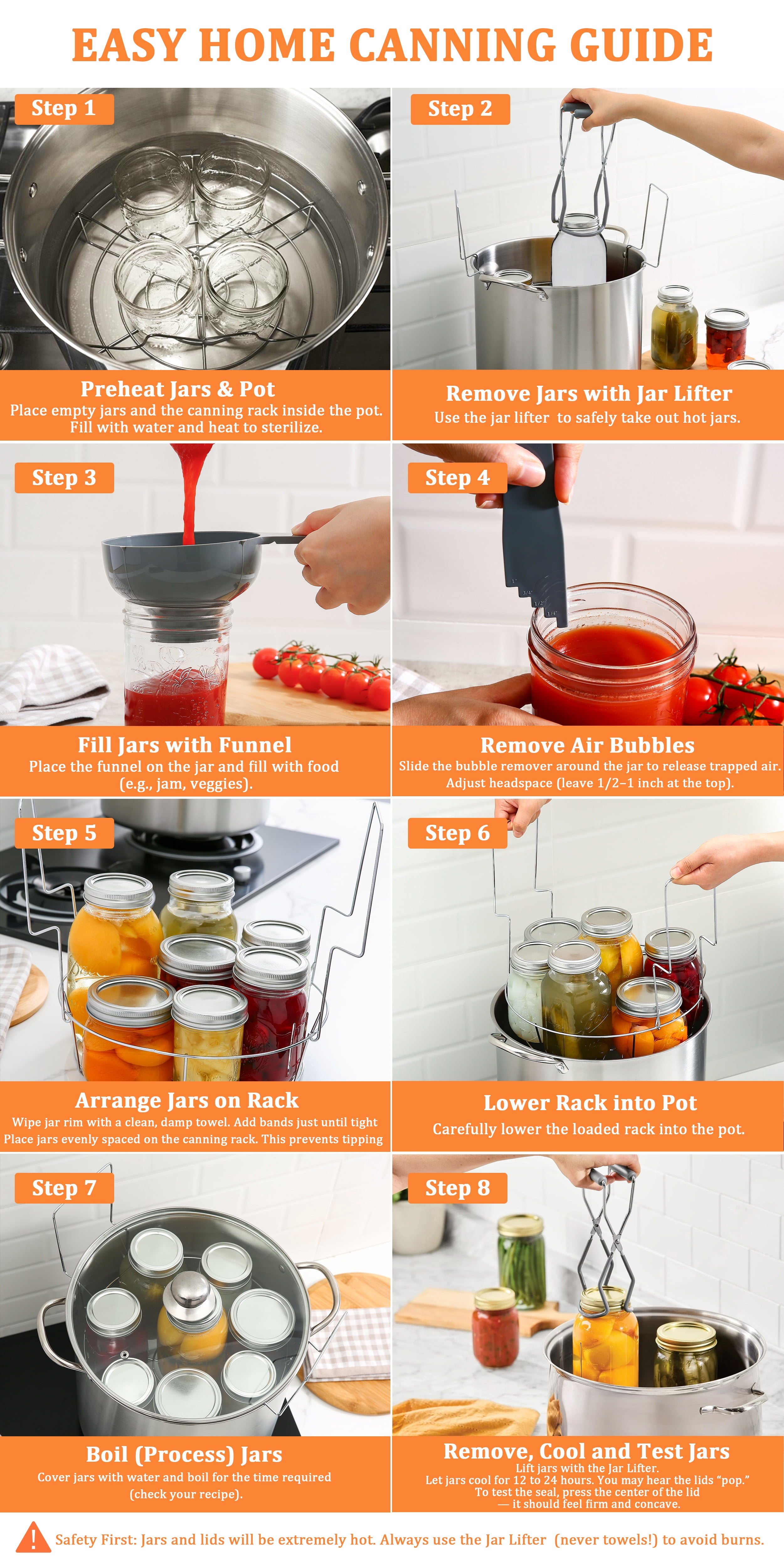 Mainstays Plastic Canning Funnel for Mason Jars, Home Canning Essentials, Gray
