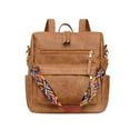 thumbnail image 1 of Sac à Dos pour Ordinateur Portable en Cuir pour Femmes, Surface Souple Givrée, Multifonction, Sac à Dos Rétro pour Femmes, Petit Sac à Dos en Cuir pour Femmes, 1 of 9