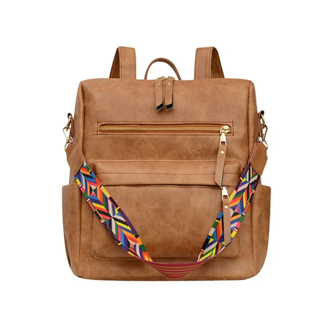 Sac à Dos pour Ordinateur Portable en Cuir pour Femmes, Surface Souple Givrée, Multifonction, Sac à Dos Rétro pour Femmes, Petit Sac à Dos en Cuir pour Femmes