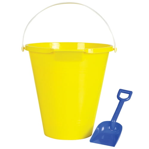yellow beach bucket