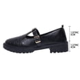 thumbnail image 5 of Womens Platform T-Strap Mary Jane Shoes with Chunky Sole Low Block Heel Adjustable Buckle Comfortable Everyday Black,Size 9, 5 of 9